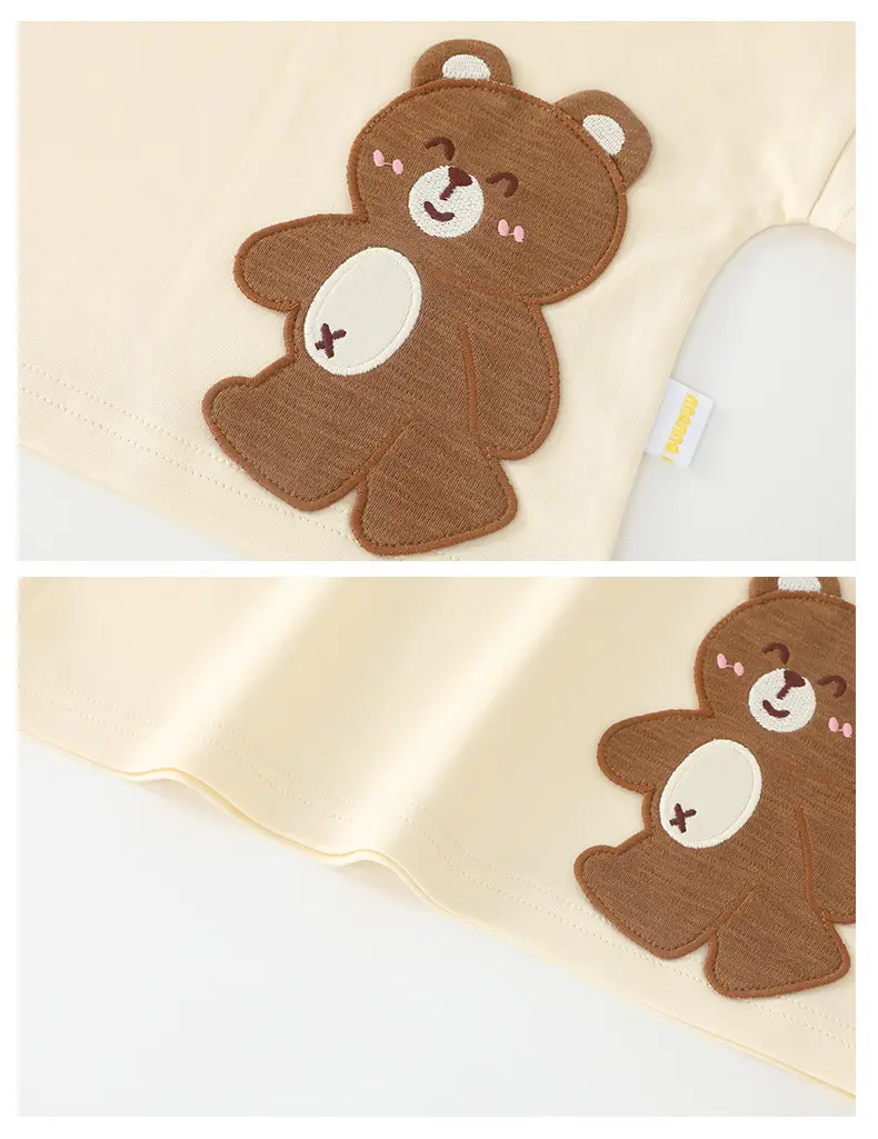 Duuduu Baby T-Shirt Small Brown Bear Print Summer Top — feature 20