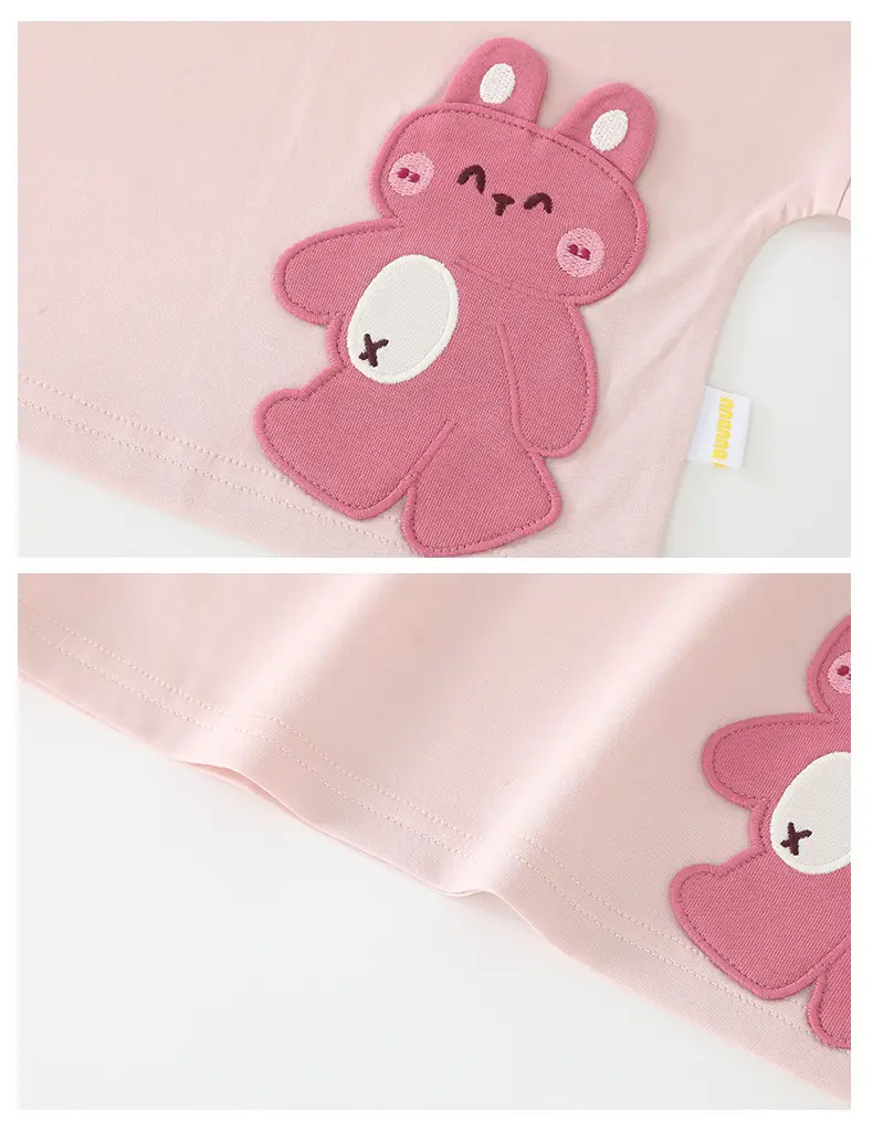 Duuduu Baby T-Shirt Small Brown Bear Print Summer Top — feature 36