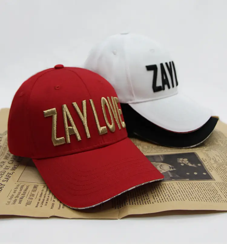 Zay Love 3D Logo Baseball Cap Red with White Trim — feature 1