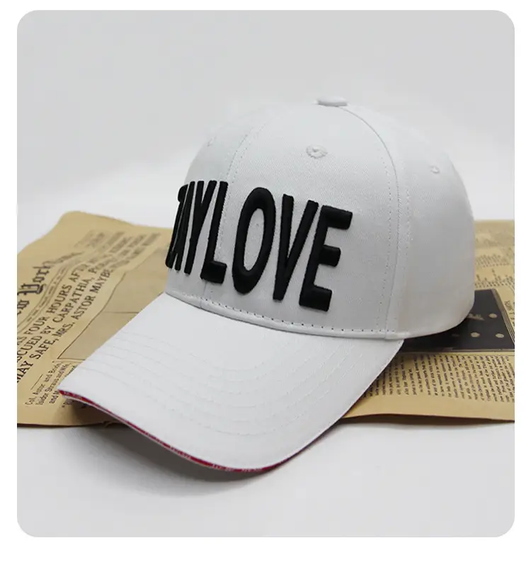 Zay Love 3D Logo Baseball Cap Red with White Trim - Image 2