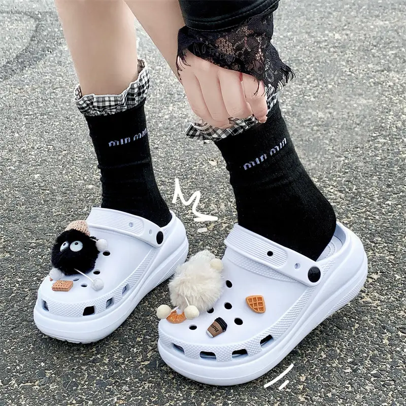 Cross Clogs Puff Style Thick-Soled Clogs for Women to Wear Summer Eva Slippers High-Bottom Shoes for Women - Image 5