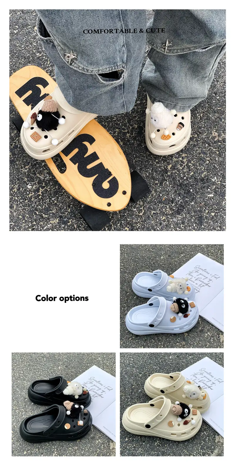 Cross Clogs Puff Style Thick-Soled Clogs for Women to Wear Summer Eva Slippers High-Bottom Shoes for Women — feature 1
