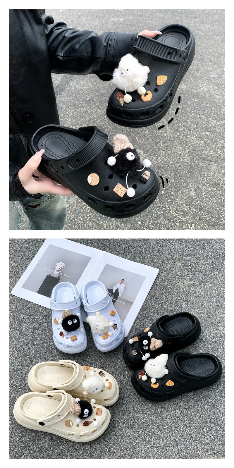 Cross Clogs Puff Style Thick-Soled Clogs for Women to Wear Summer Eva Slippers High-Bottom Shoes for Women — feature 4
