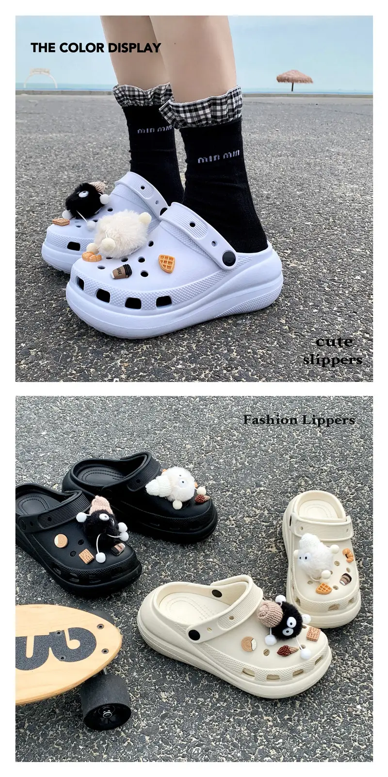 Cross Clogs Puff Style Thick-Soled Clogs for Women to Wear Summer Eva Slippers High-Bottom Shoes for Women — feature 6