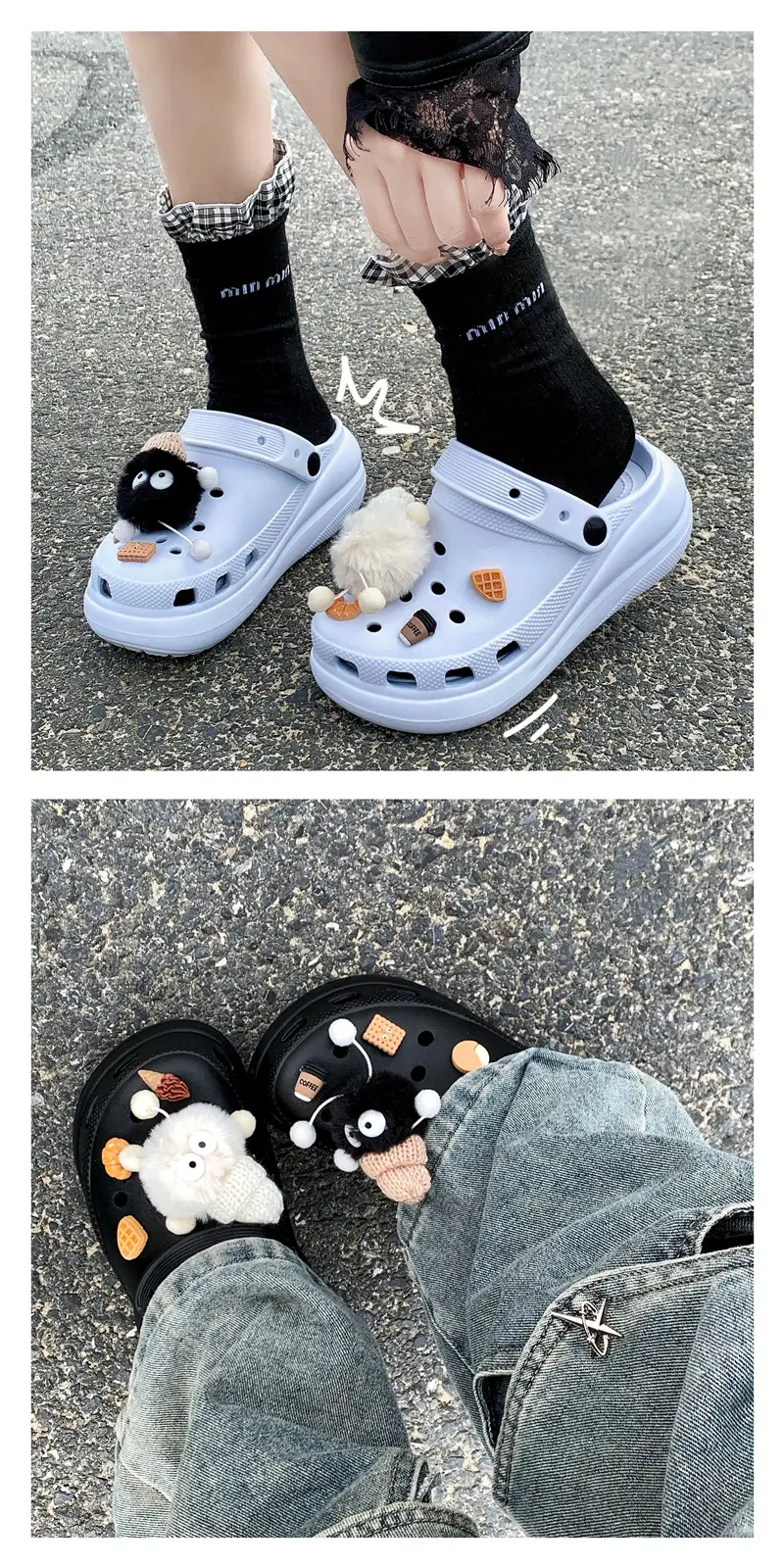 Cross Clogs Puff Style Thick-Soled Clogs for Women to Wear Summer Eva Slippers High-Bottom Shoes for Women — feature 7