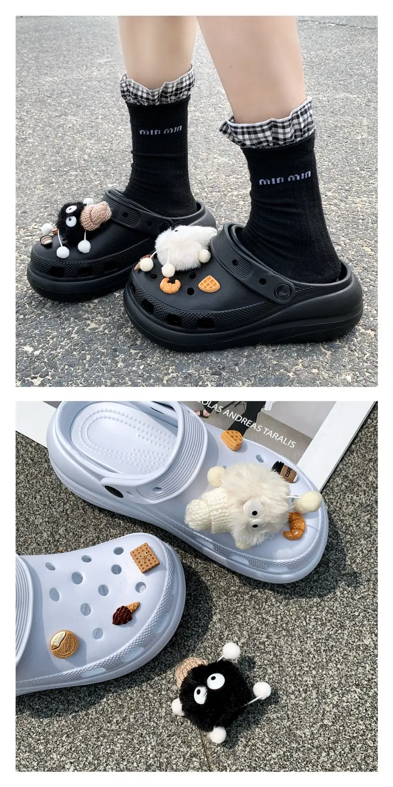 Cross Clogs Puff Style Thick-Soled Clogs for Women to Wear Summer Eva Slippers High-Bottom Shoes for Women — feature 9