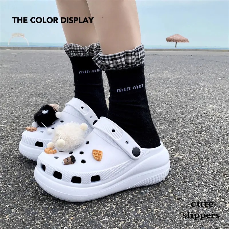 Cross Clogs Puff Style Thick-Soled Clogs for Women to Wear Summer Eva Slippers High-Bottom Shoes for Women - Image 3