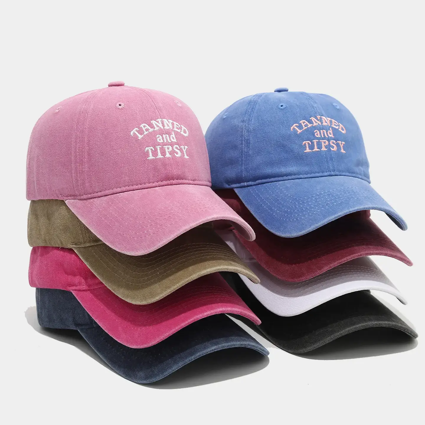 Women's Letter Embroidered Peaked Cap Washed Retro - Image 10