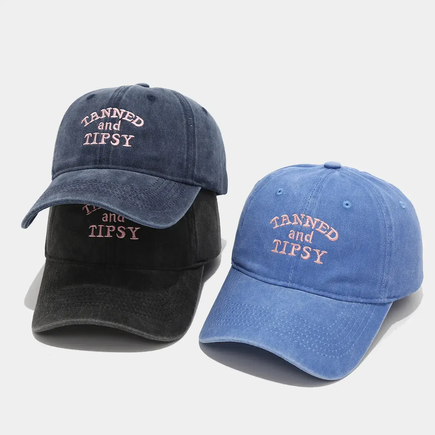 Women's Letter Embroidered Peaked Cap Washed Retro — feature 2