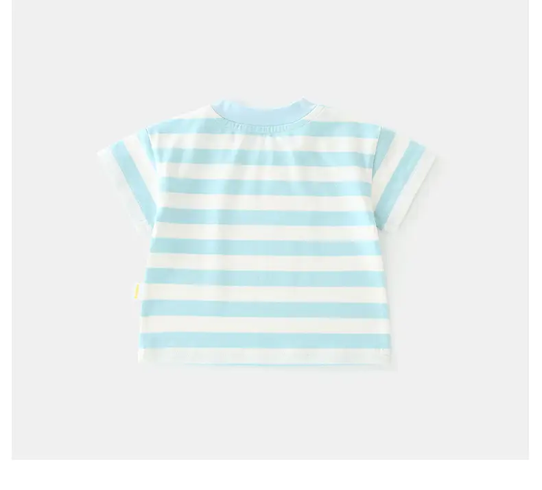 Duuduu Kids Striped Short Sleeve T-Shirt Green — feature 27
