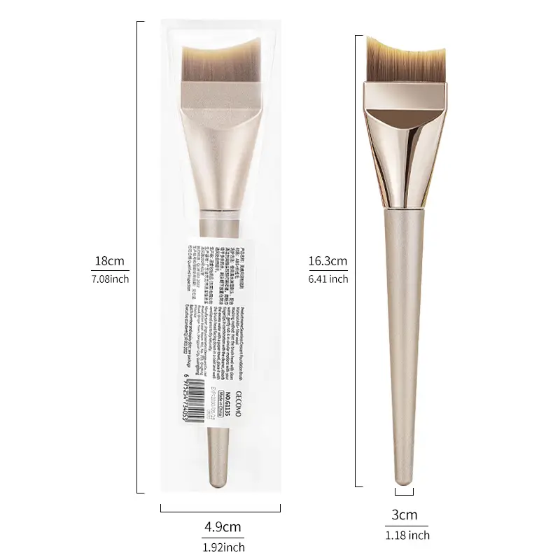 Double-Ended Fishtail Foundation Brush Ultra-Thin Traceless Concealer Mask - Image 2
