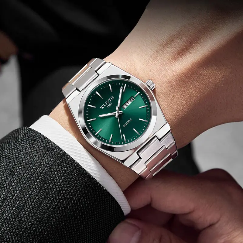 Men's Stainless Steel Quartz Watch with Live Broadcast Display - Image 9