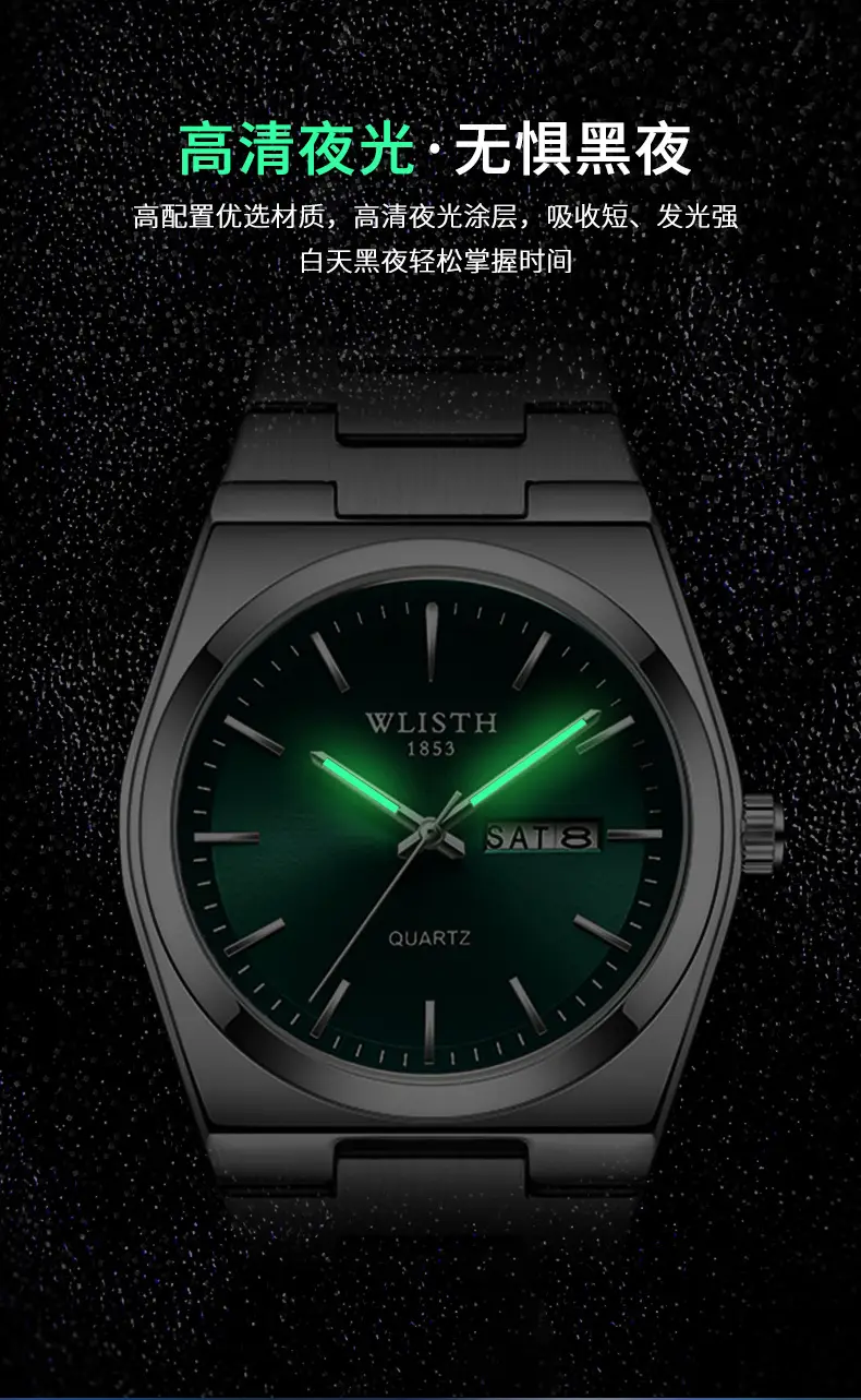 Men's Stainless Steel Quartz Watch with Live Broadcast Display — feature 6