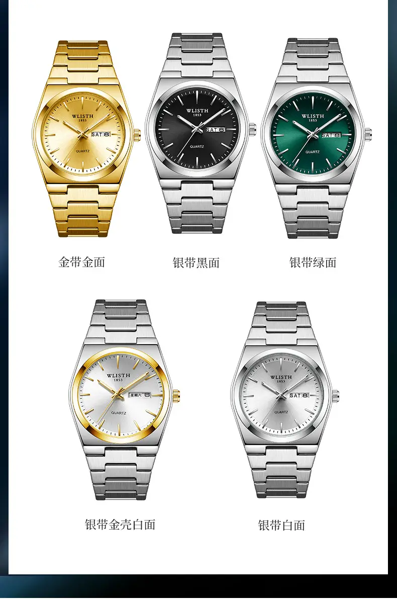 Men's Stainless Steel Quartz Watch with Live Broadcast Display — feature 8