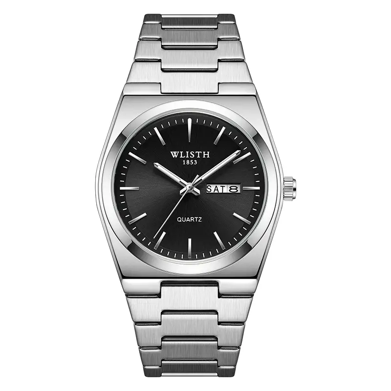 Men's Stainless Steel Quartz Watch with Live Broadcast Display - Image 2