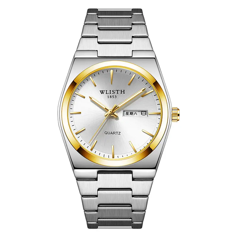 Men's Stainless Steel Quartz Watch with Live Broadcast Display - Image 4