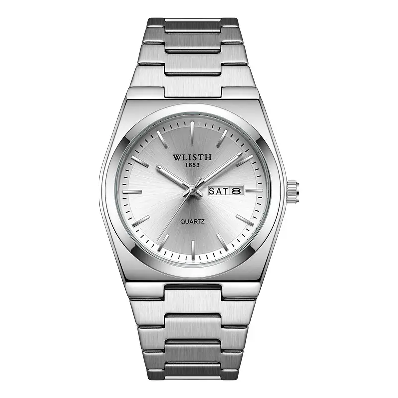 Men's Stainless Steel Quartz Watch with Live Broadcast Display - Image 5