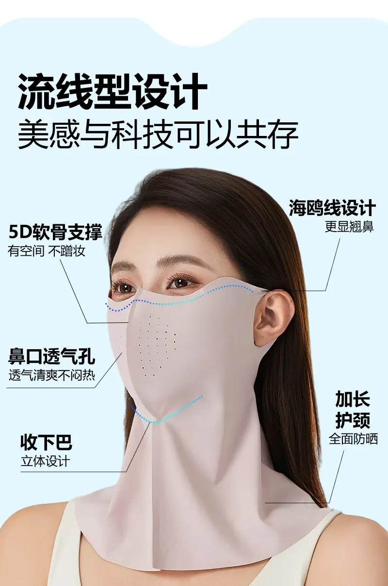 Sun Protection Mask for Men, Neck Protection for Driving, Fishing, Uv Protection, Cycling Face Mask, Breathable Ice Silk Mask for Women — feature 6