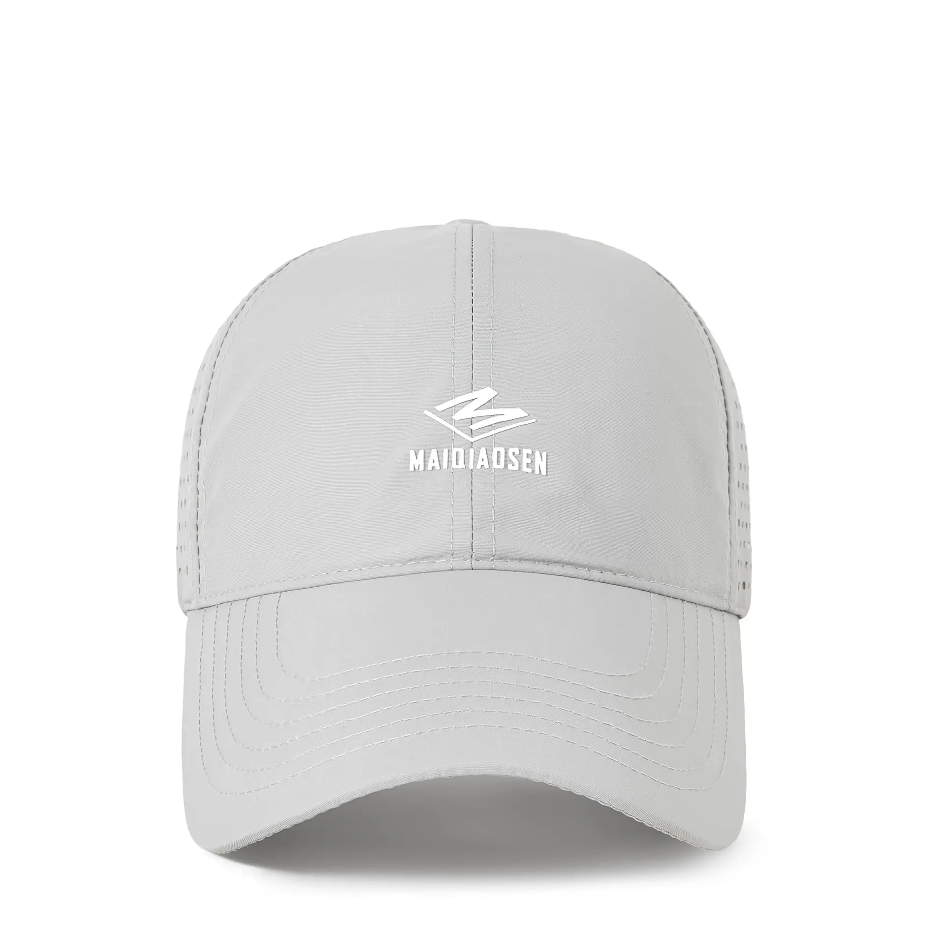 Maroon Women's Perforated Baseball Cap with Logo - Image 10