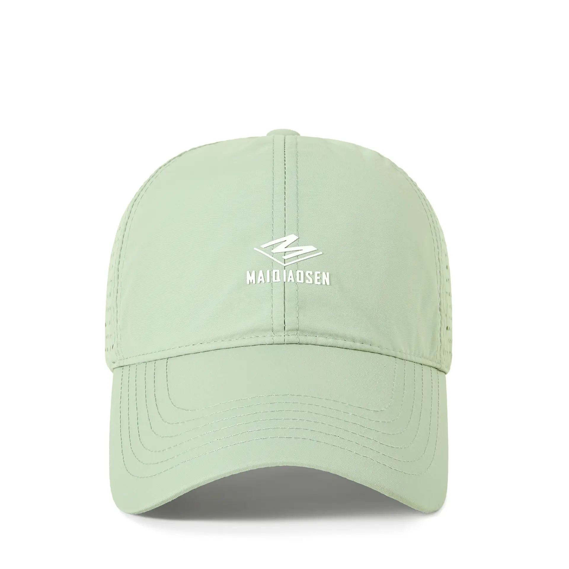 Maroon Women's Perforated Baseball Cap with Logo - Image 11