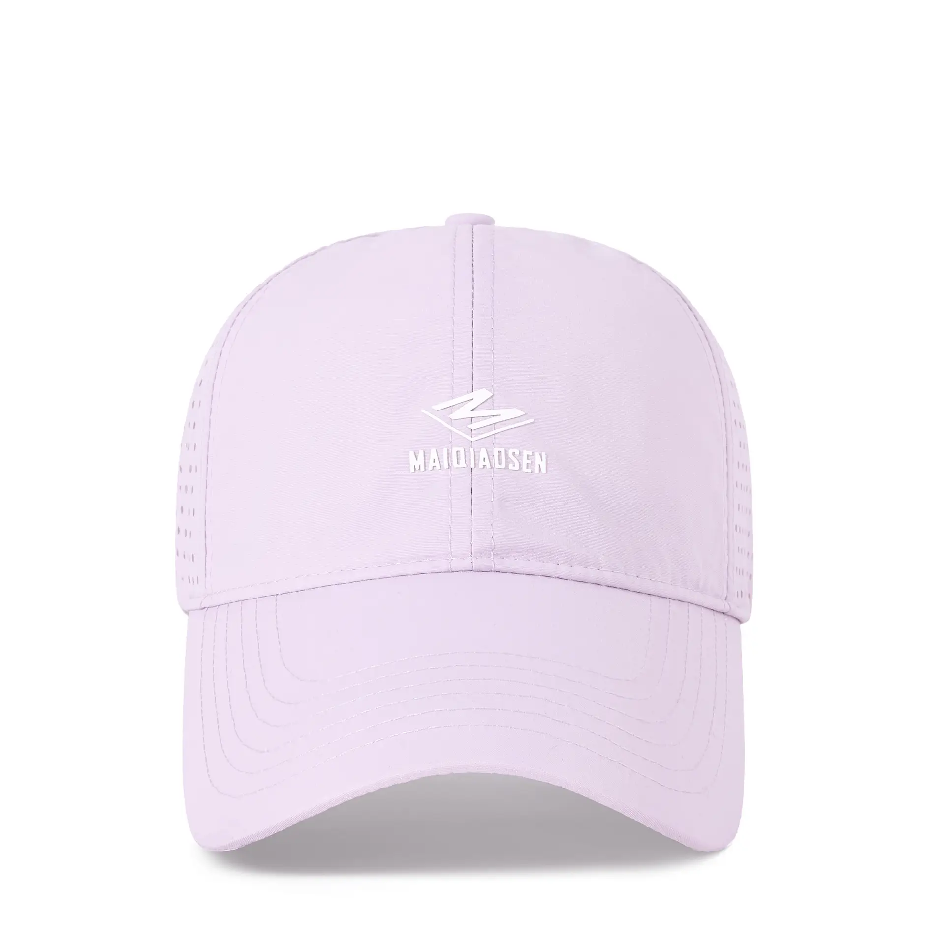 Maroon Women's Perforated Baseball Cap with Logo - Image 12