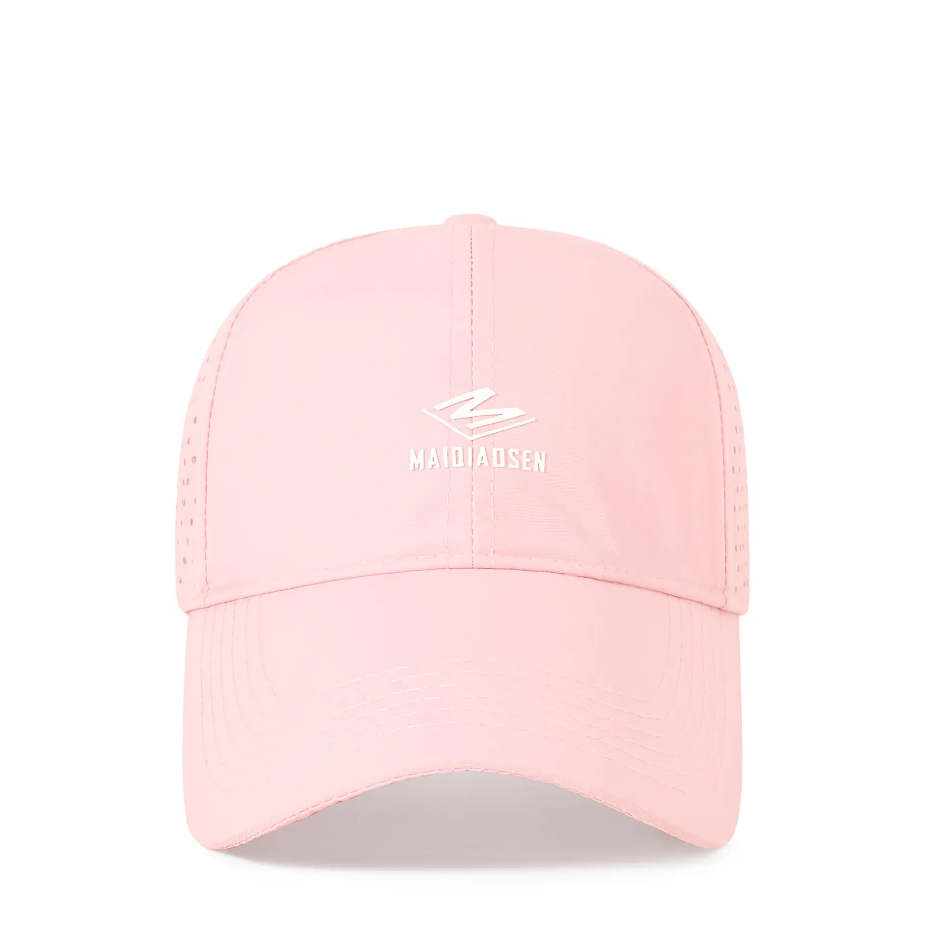 Maroon Women's Perforated Baseball Cap with Logo - Image 13