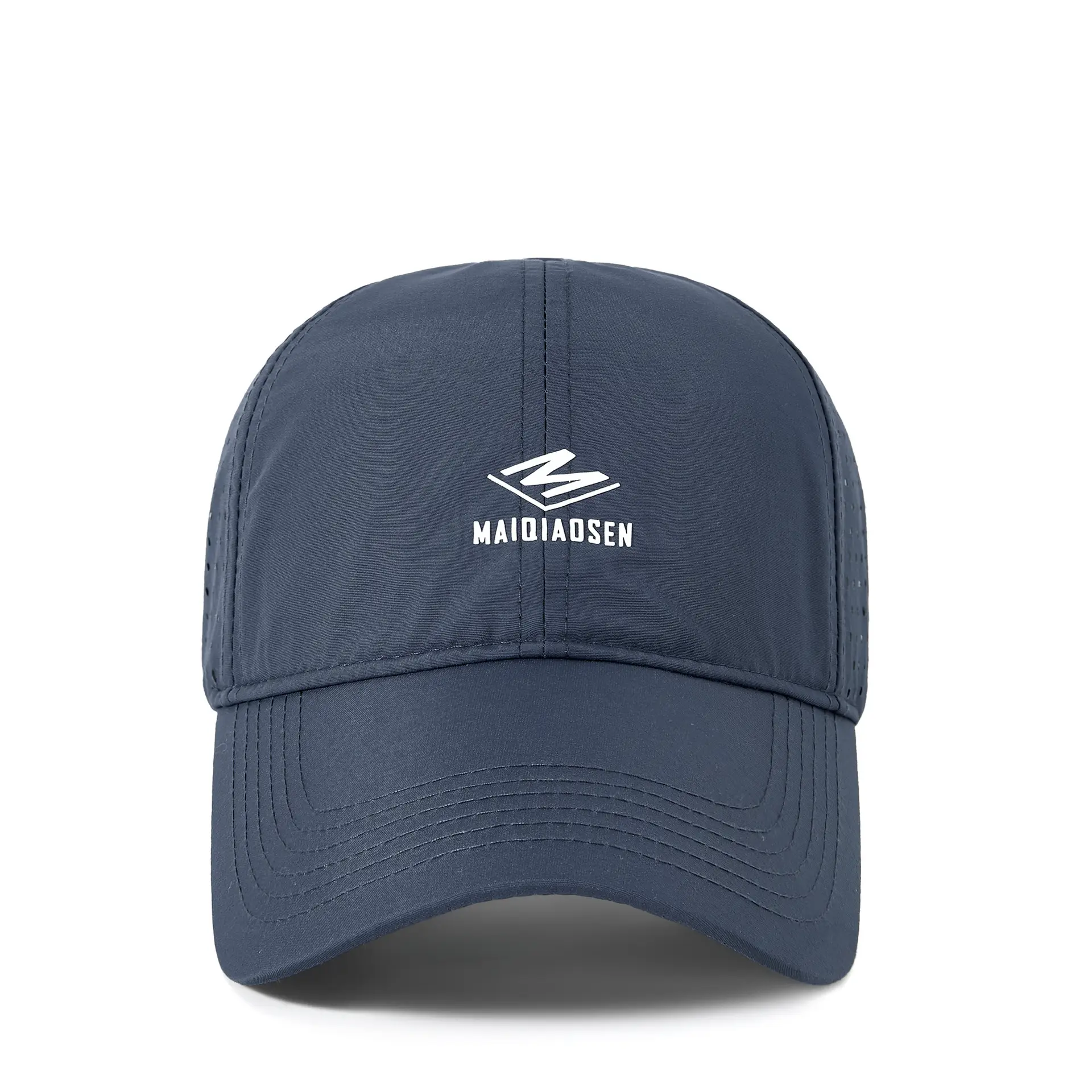 Maroon Women's Perforated Baseball Cap with Logo - Image 2