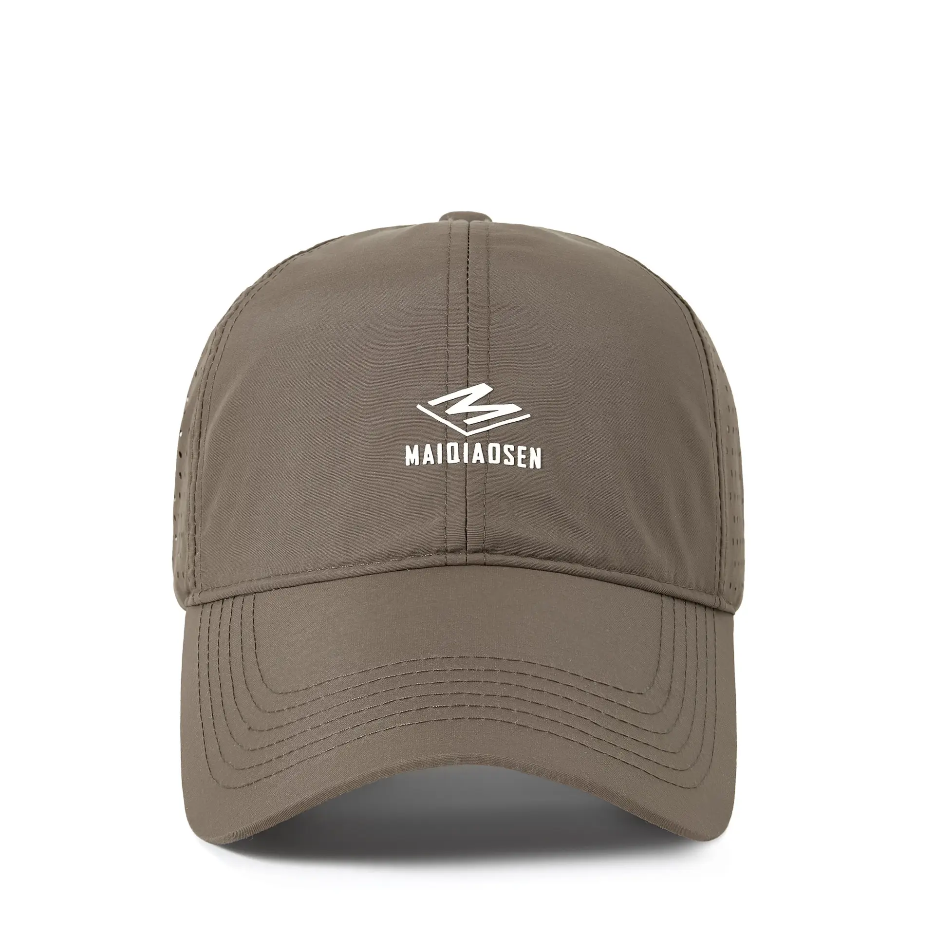 Maroon Women's Perforated Baseball Cap with Logo - Image 3