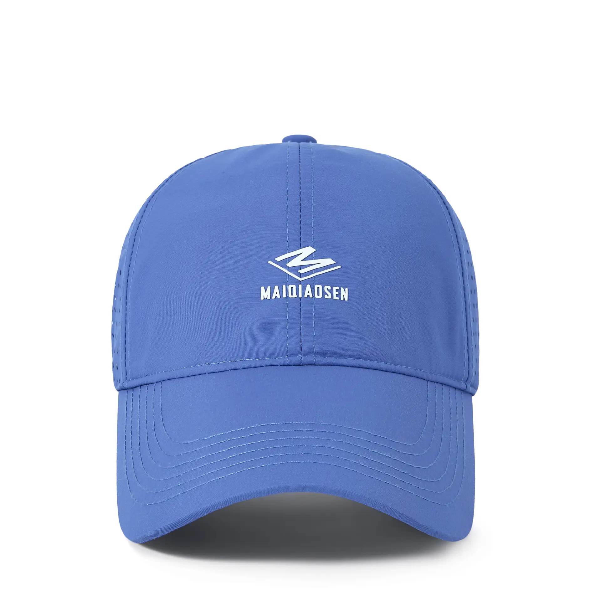 Maroon Women's Perforated Baseball Cap with Logo - Image 5