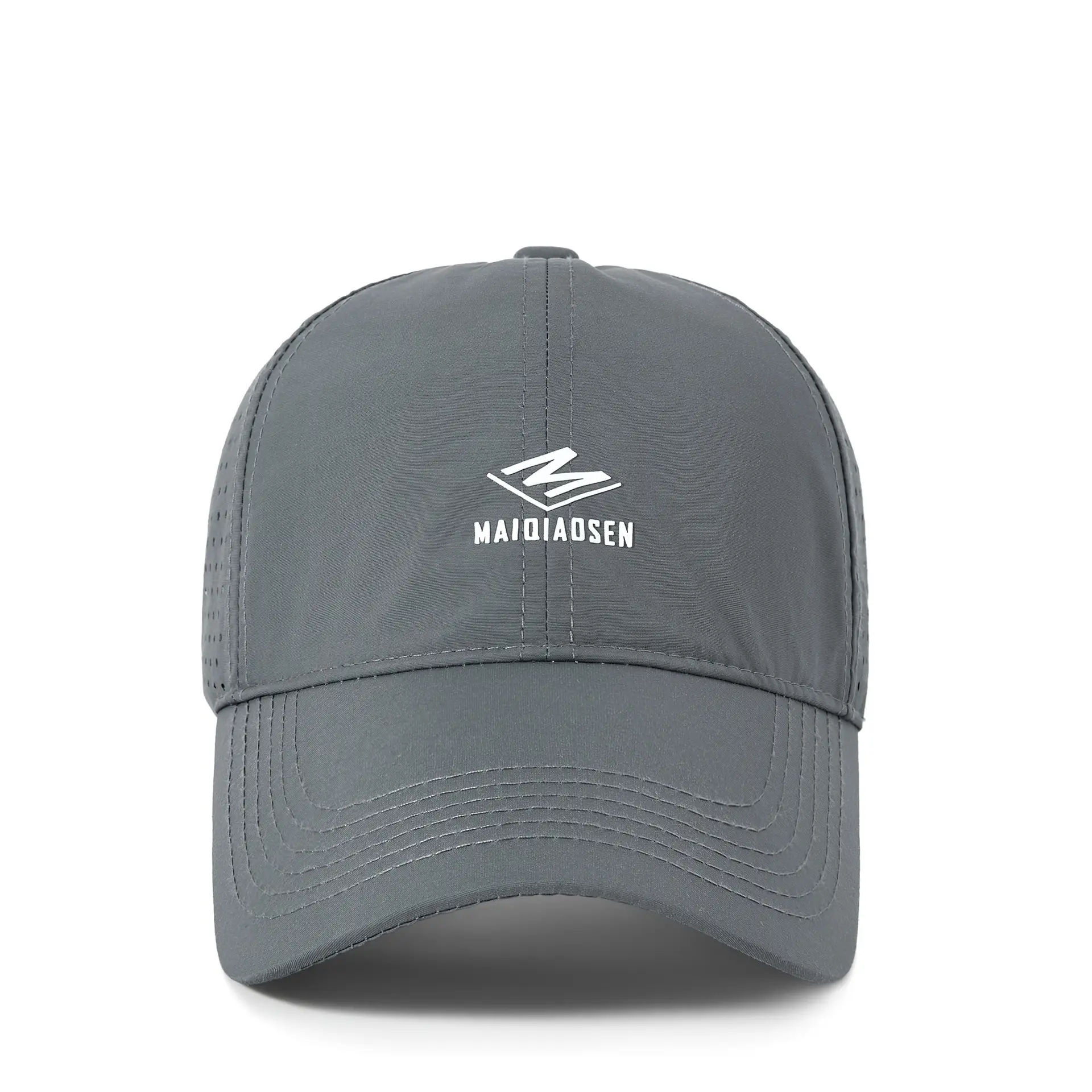 Maroon Women's Perforated Baseball Cap with Logo - Image 6