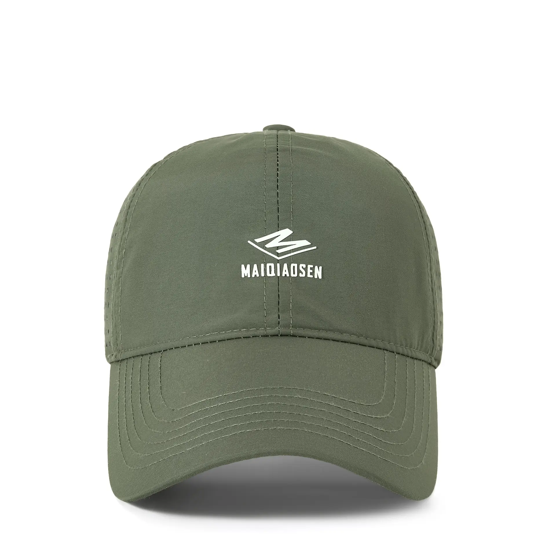 Maroon Women's Perforated Baseball Cap with Logo - Image 7
