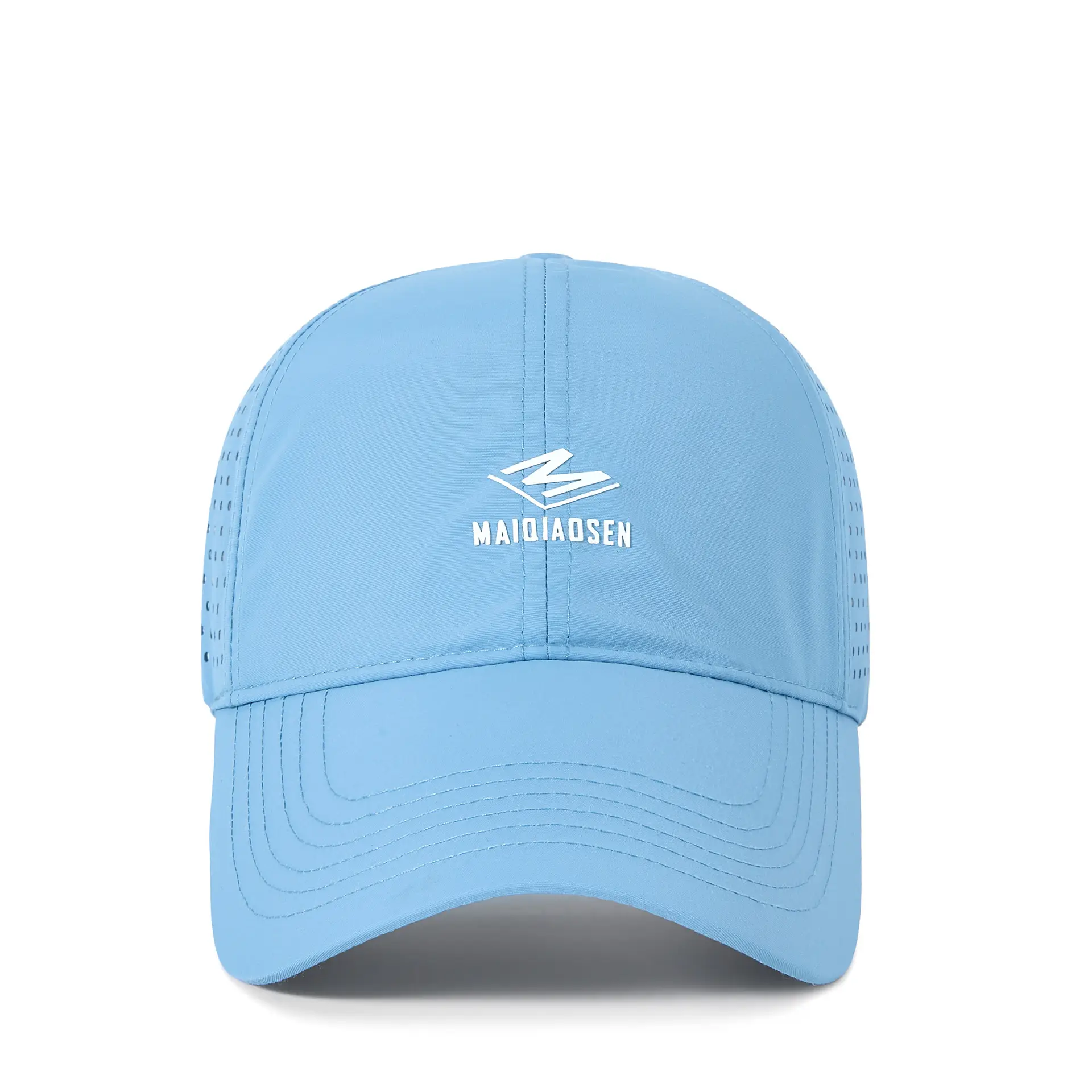 Maroon Women's Perforated Baseball Cap with Logo - Image 8