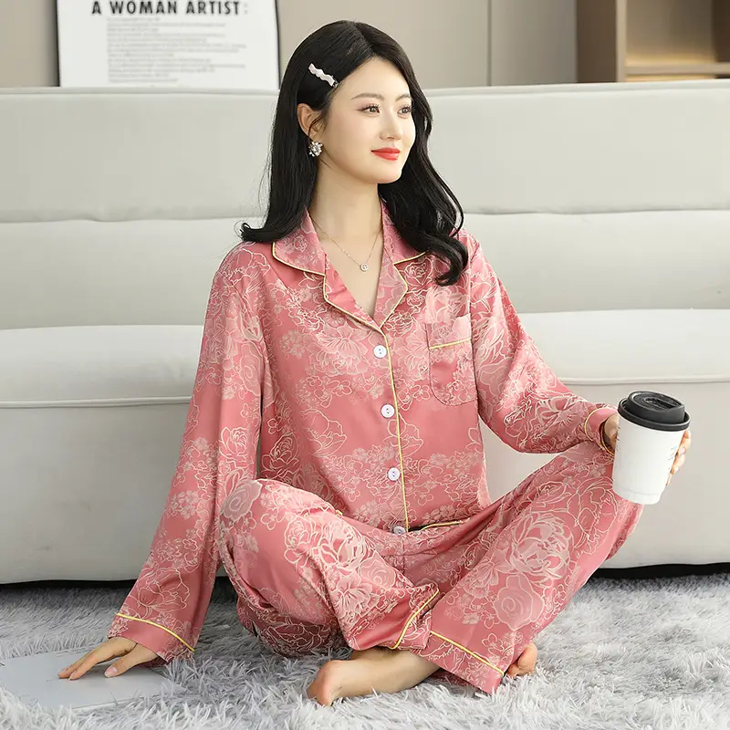Ice Silk Satin Pajamas Women's Shorts Three-Piece Set Women's Summer Silk Cationic Home Wear Style Can Be Worn Outside — feature 11