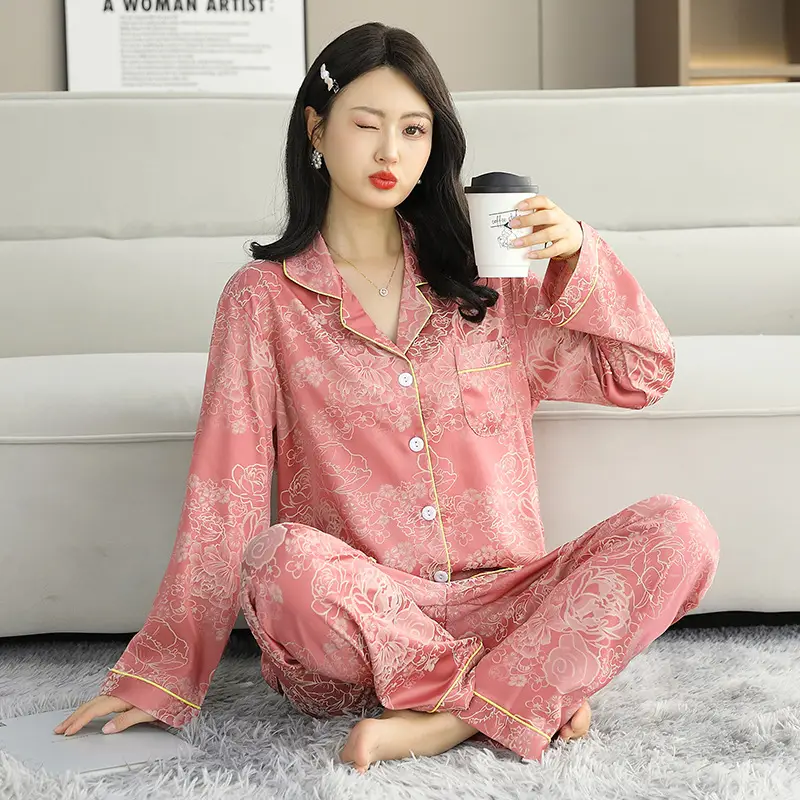 Ice Silk Satin Pajamas Women's Shorts Three-Piece Set Women's Summer Silk Cationic Home Wear Style Can Be Worn Outside — feature 12