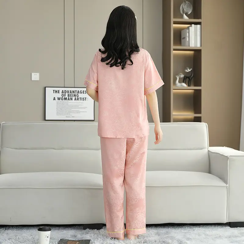 Ice Silk Satin Pajamas Women's Shorts Three-Piece Set Women's Summer Silk Cationic Home Wear Style Can Be Worn Outside — feature 25