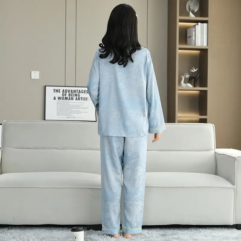 Ice Silk Satin Pajamas Women's Shorts Three-Piece Set Women's Summer Silk Cationic Home Wear Style Can Be Worn Outside — feature 31