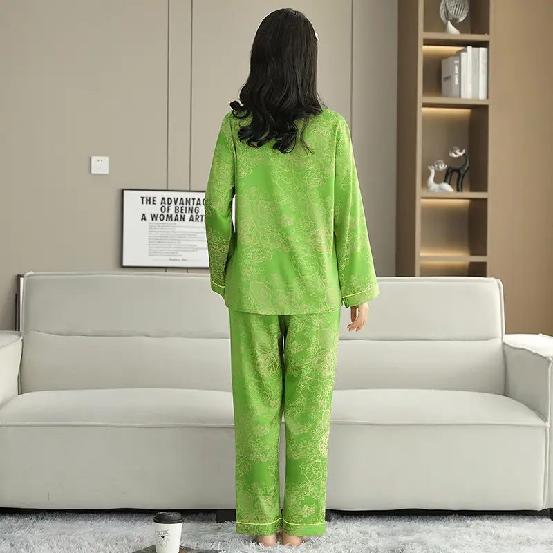 Ice Silk Satin Pajamas Women's Shorts Three-Piece Set Women's Summer Silk Cationic Home Wear Style Can Be Worn Outside — feature 42