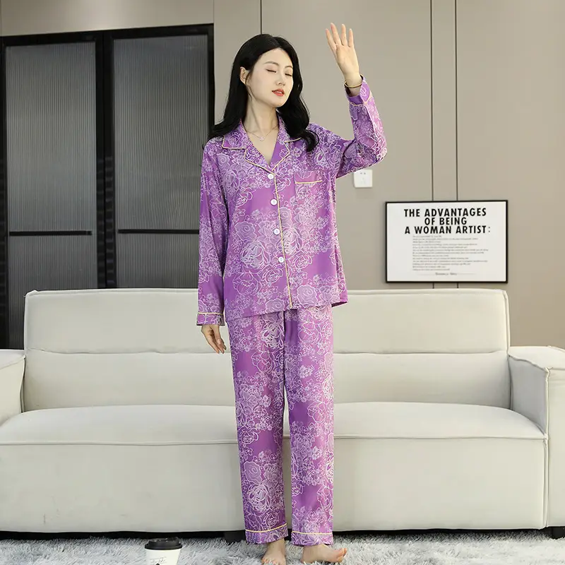 Ice Silk Satin Pajamas Women's Shorts Three-Piece Set Women's Summer Silk Cationic Home Wear Style Can Be Worn Outside — feature 50
