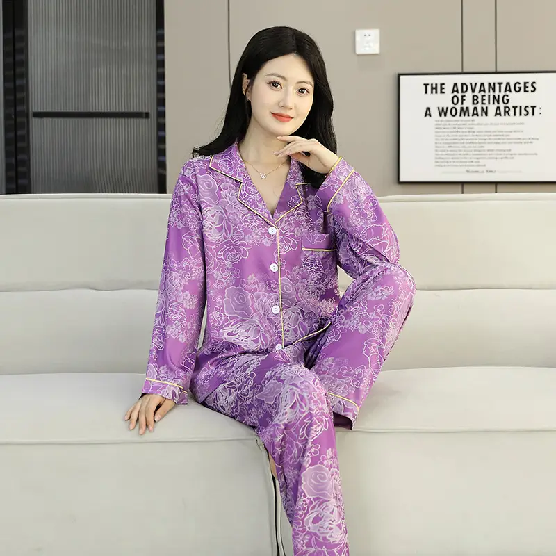 Ice Silk Satin Pajamas Women's Shorts Three-Piece Set Women's Summer Silk Cationic Home Wear Style Can Be Worn Outside