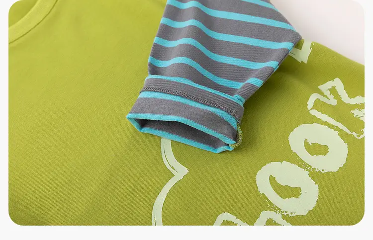 Spring Long Sleeve T-Shirt for Boys Girls Soft Green — feature 37