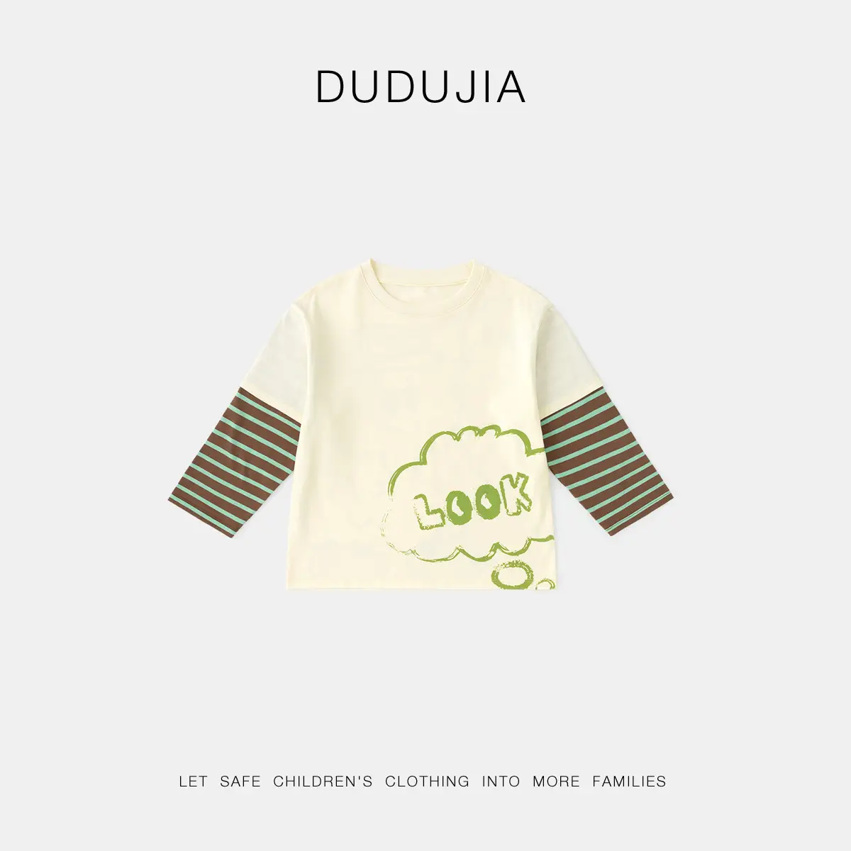 Spring Long Sleeve T-Shirt for Boys Girls Soft Green - Image 2