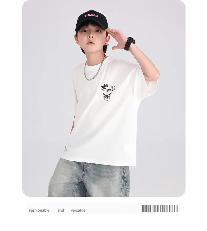 Boys Red Nezha T-Shirt 2026 Summer Loose Fit — feature 24