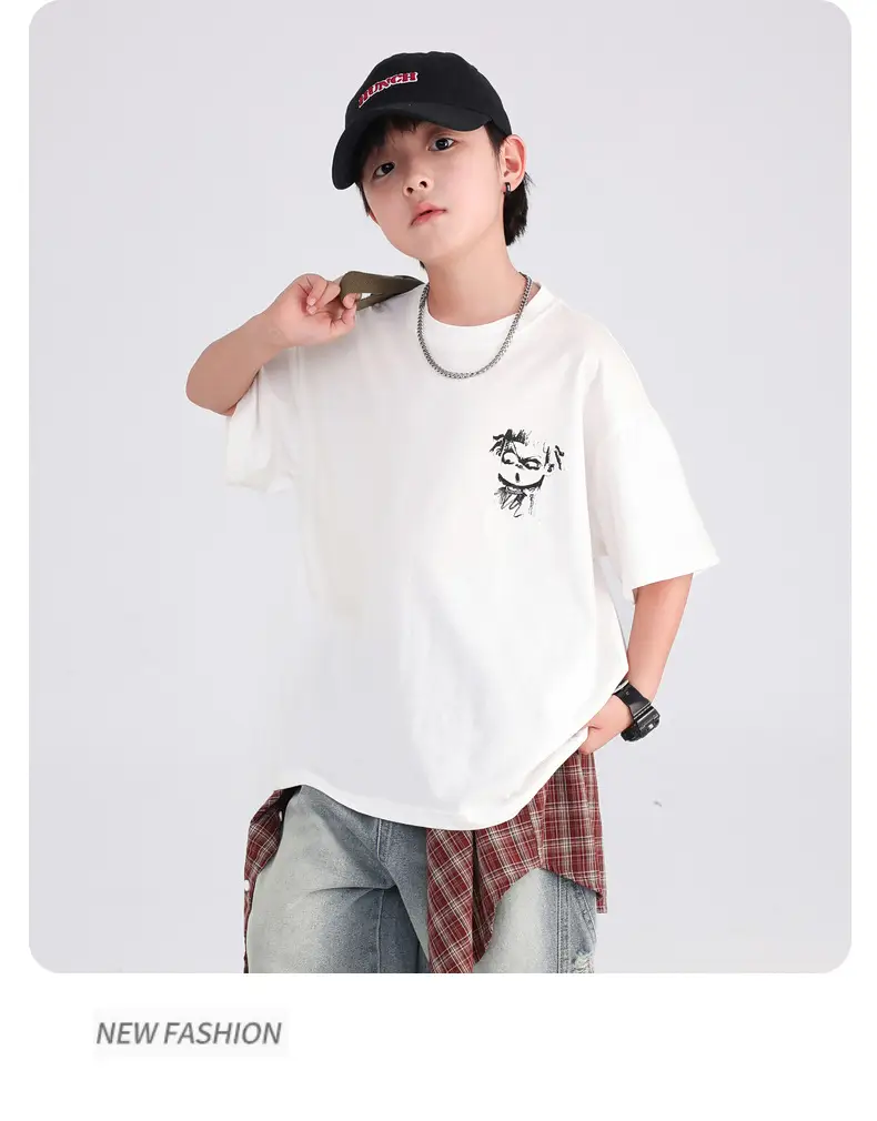 Boys Red Nezha T-Shirt 2026 Summer Loose Fit — feature 25