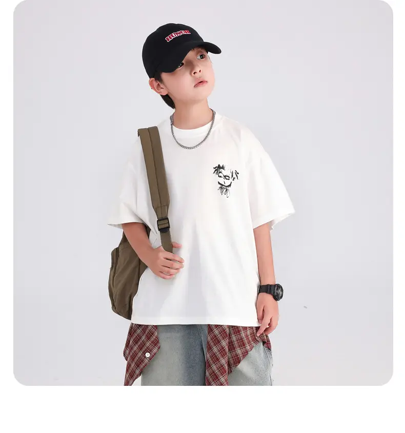 Boys Red Nezha T-Shirt 2026 Summer Loose Fit — feature 26