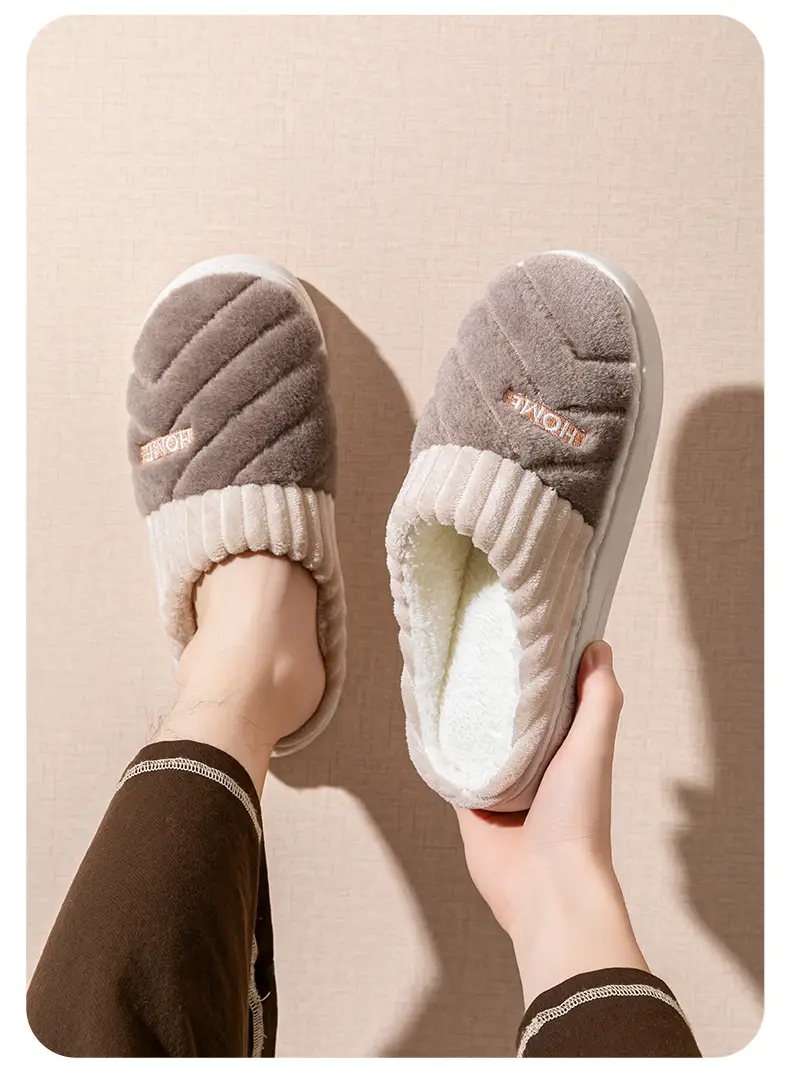 Couple Cotton Slippers for Women, New Plush Warm Indoor Home Autumn and Winter Cotton Slippers for Men, 2025 Non-Slip — feature 17
