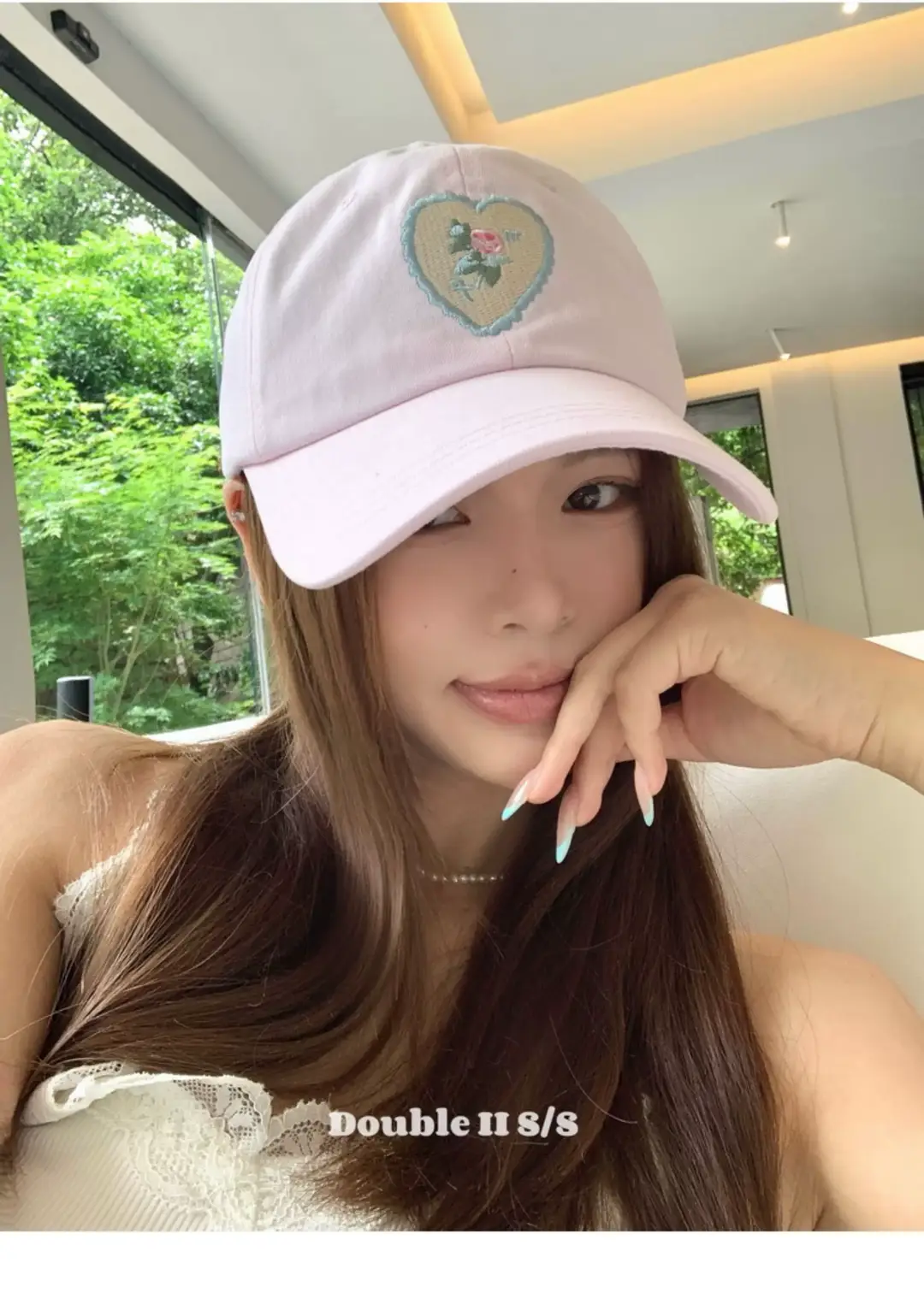 Pink Heart Stitched Baseball Cap for Women — feature 16