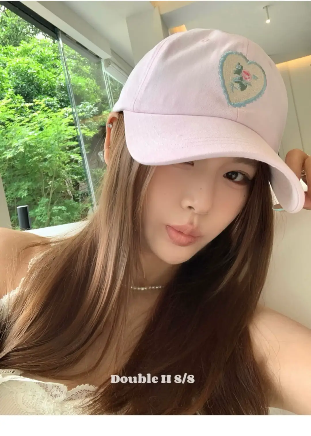 Pink Heart Stitched Baseball Cap for Women — feature 18
