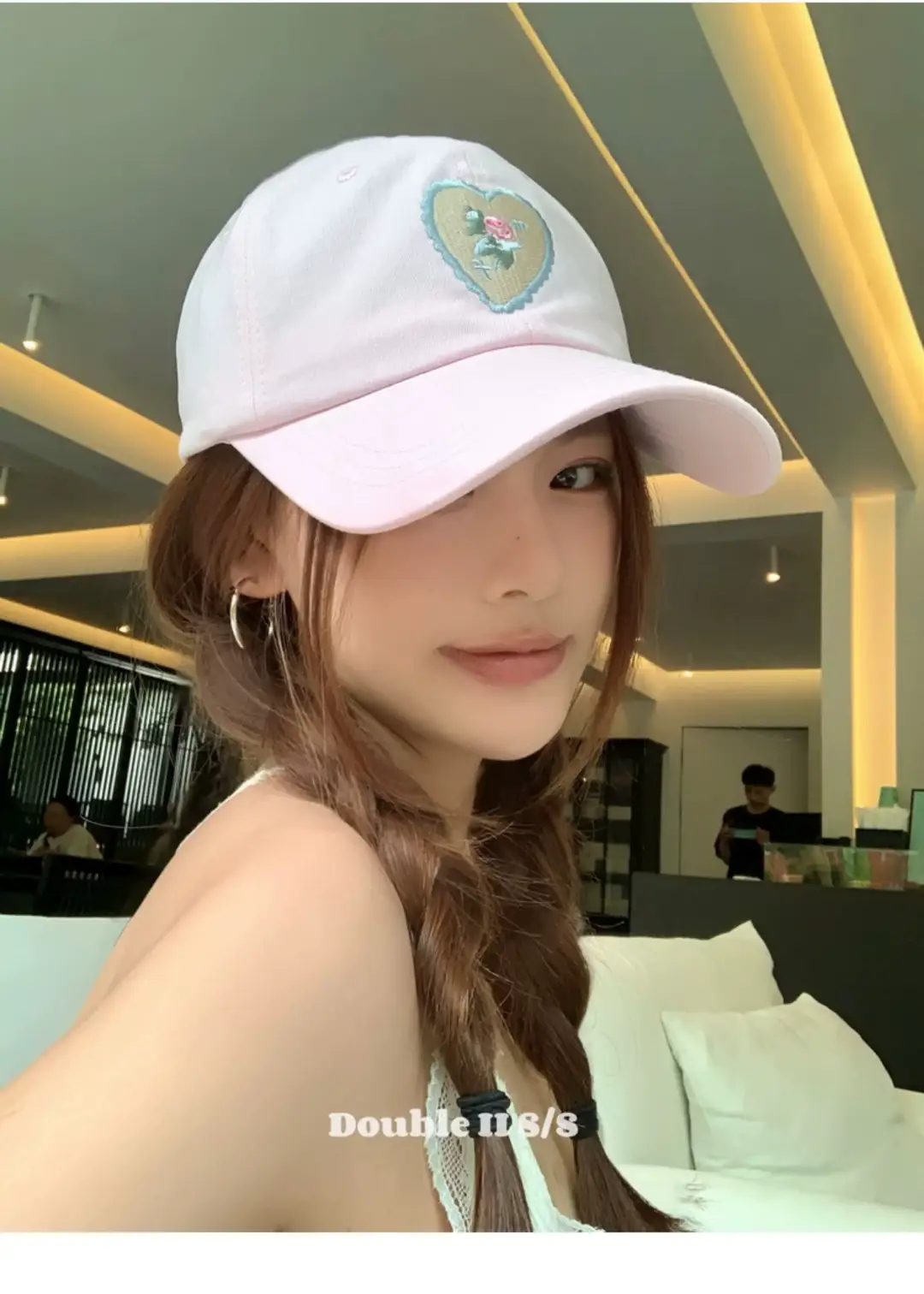 Pink Heart Stitched Baseball Cap for Women — feature 19