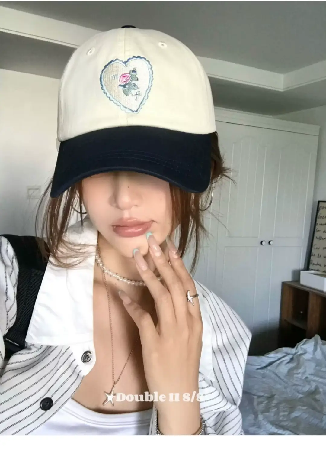 Pink Heart Stitched Baseball Cap for Women — feature 20