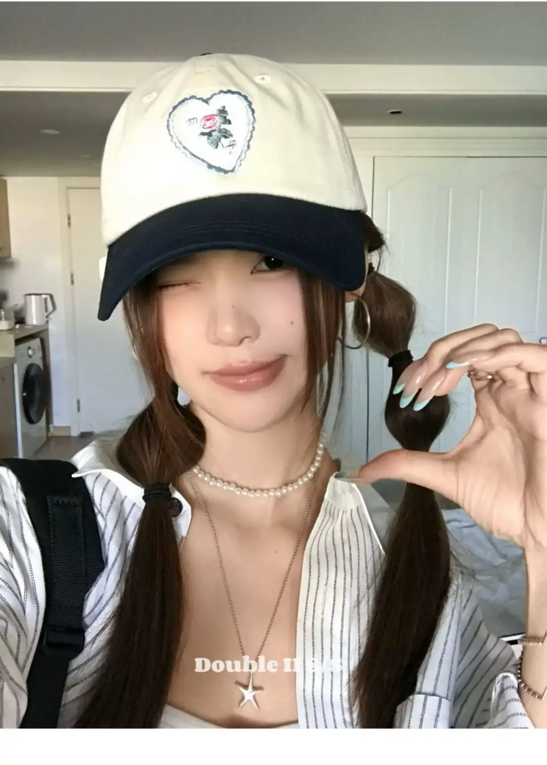 Pink Heart Stitched Baseball Cap for Women — feature 21